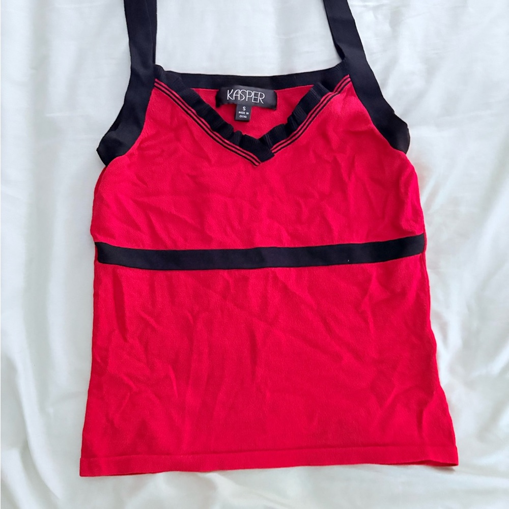 Kasper Women's Red Sleeveless Top